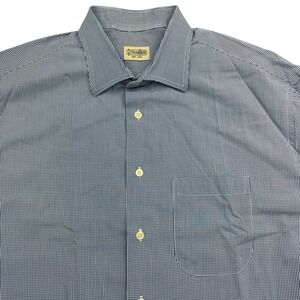 Gitman Bros. Shirt Mens 2XL Blue Long Sleeve Button Up Check Cotton USA